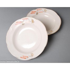 Porcelāna zupas šķīvis, trauks, apgleznojums, PFF, Rīgas porcelāns